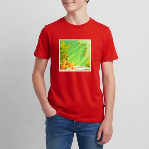Vibrant Orange Green Still Life Design - Kids' Premium T-Shirt