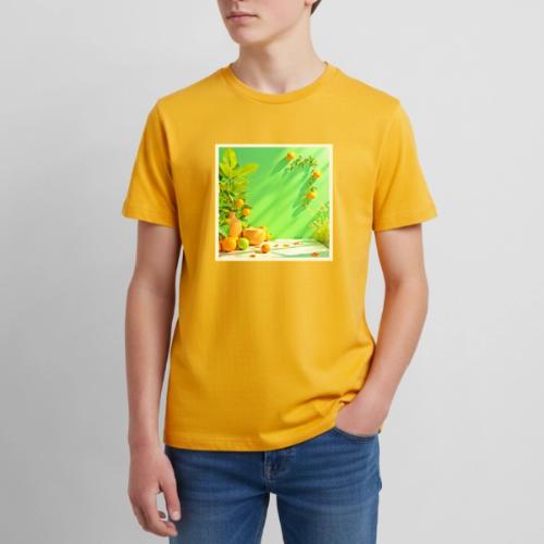 Vibrant Orange Green Still Life Design - Kids' Premium T-Shirt