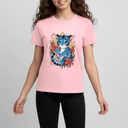 Mystic Blue Tiger Anime Potion Design – Cute tiger - Kids' Premium T-Shirt