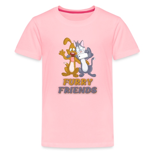 CATS AND DOGS FURRY FRIENDS - Kids' Premium T-Shirt