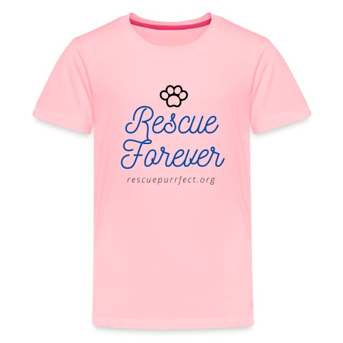 Rescue Purrfect Cursive Paw Print - Kids' Premium T-Shirt