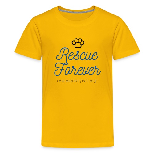 Rescue Purrfect Cursive Paw Print - Kids' Premium T-Shirt