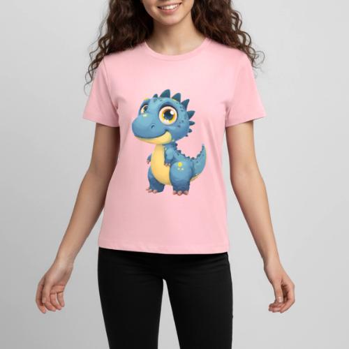 Smiling Blue and Yellow Baby Dinosaur - Kids' Premium T-Shirt