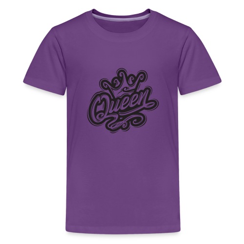 Queen With Crown, Typography Design - Kids' Premium T-Shirt