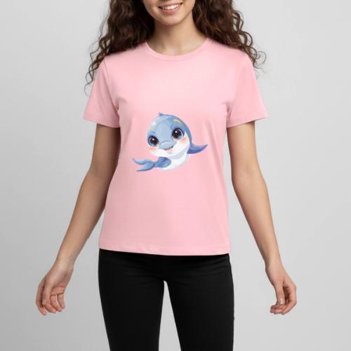 Joyful Blue-White Baby Dolphin - Kids' Premium T-Shirt