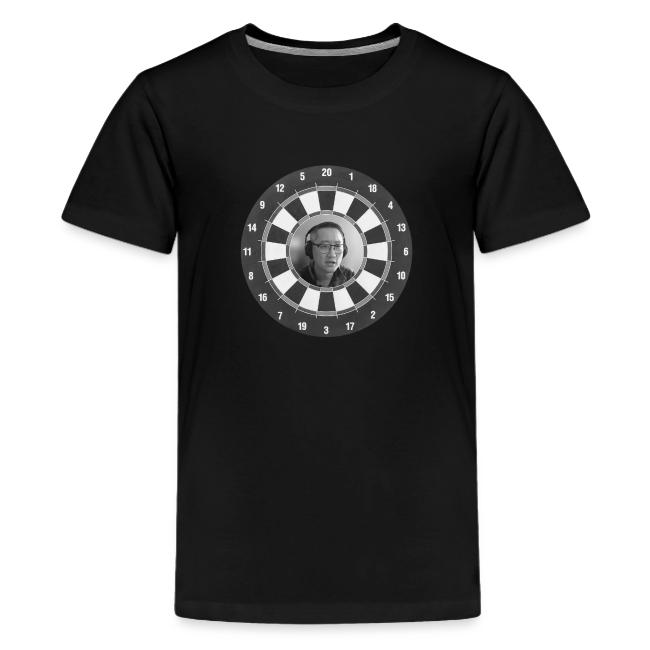 Producer Jay on Dartboard with Fusco Show back