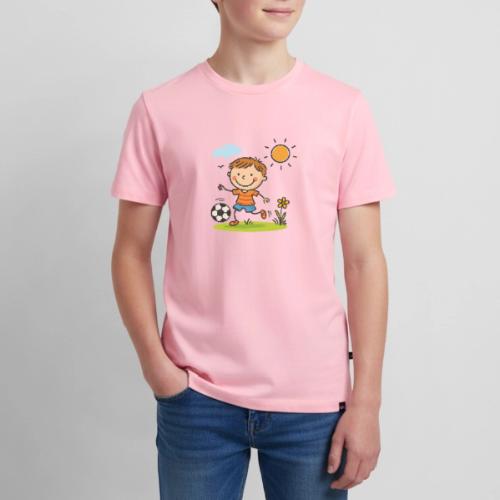 Cartoon Boy Playing Soccer Kids Shirt - Kids' Premium T-Shirt