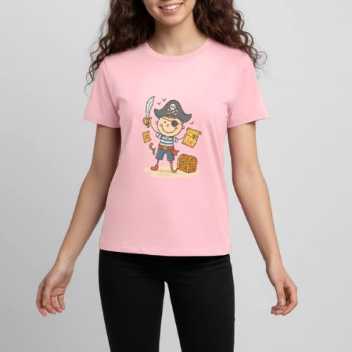 Cartoon Pirate Boy with Treasure Map Kids T-Shirt - Kids' Premium T-Shirt