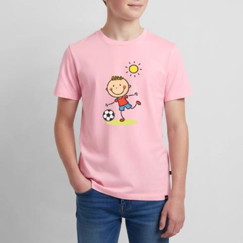 Cartoon Boy Playing Soccer Kids T-Shirt - Kids' Premium T-Shirt
