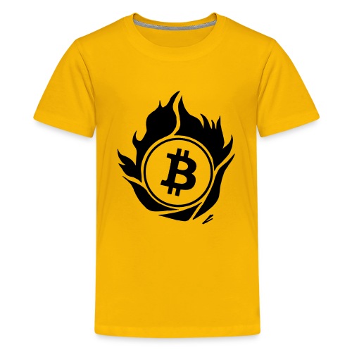btc logo with fire around - Kids' Premium T-Shirt