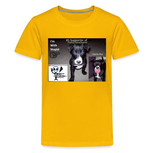 OTchanCharlieRoo Front with Mr Grey Back - Kids' Premium T-Shirt