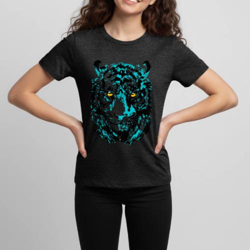 Artistic Tiger Head Portrait Drawing - Turquoise - Kids' Premium T-Shirt