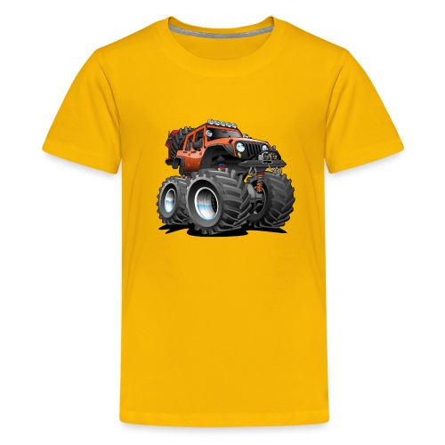 Off road 4x4 orange jeeper cartoon - Kids' Premium T-Shirt