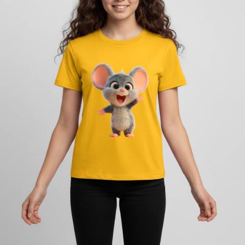 Joyful Cartoon Baby Mouse Arms Up - Kids' Premium T-Shirt