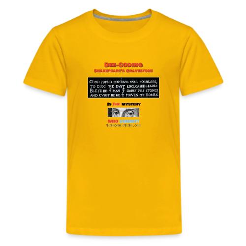 Gravestone Mystery - Front & Black - light fabric - Kids' Premium T-Shirt