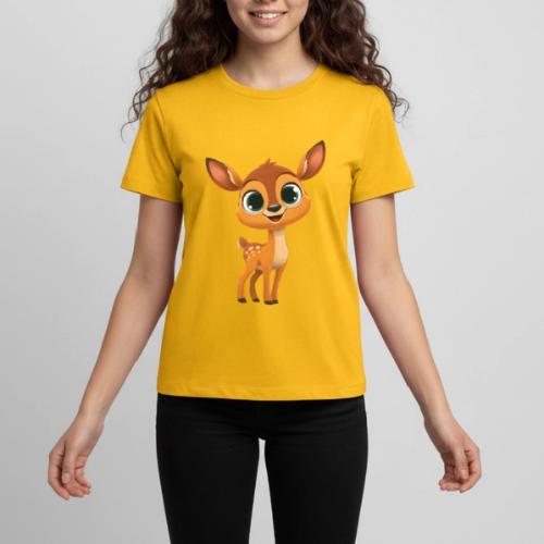 Cute Cartoon Deer with Joyful Big Eyes - Kids' Premium T-Shirt