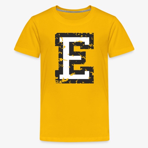 Letter E (Distressed Black&White) - Kids' Premium T-Shirt