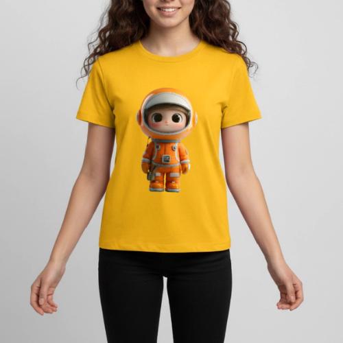 Cute Cartoon Astronaut in Orange Suit - Kids' Premium T-Shirt