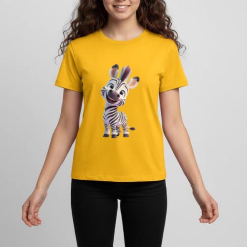 Playful 3D Baby Zebra Smiling Brightly - Kids' Premium T-Shirt