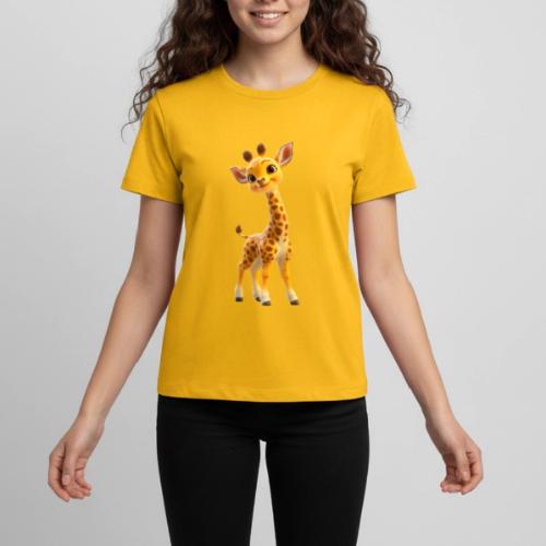 Adorable 3D Baby Giraffe with Big Eyes - Kids' Premium T-Shirt