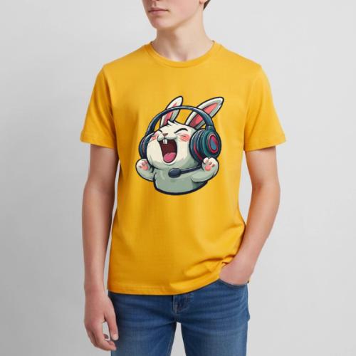 Gamer Bunny Headset Cartoon Design - Kids' Premium T-Shirt