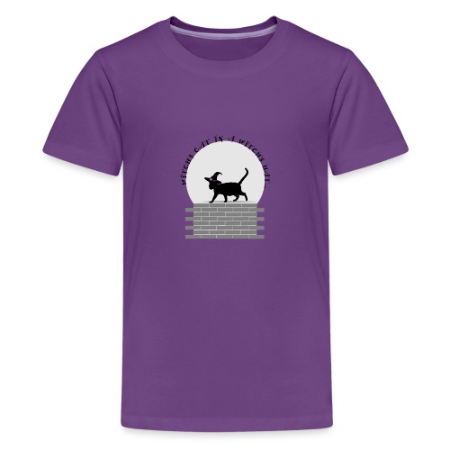 Witch's Cat In A Witch's Hat - Kids' Premium T-Shirt