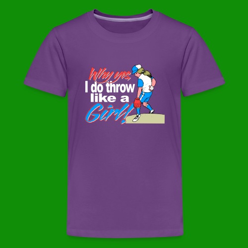 Softball Throw Like a Girl - Kids' Premium T-Shirt