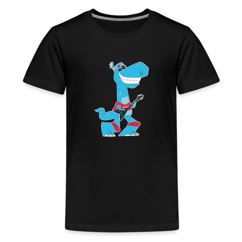 T-Rex with Guitar - Kids' Premium T-Shirt