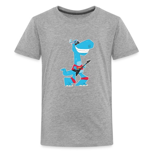 T-Rex with Guitar - Kids' Premium T-Shirt