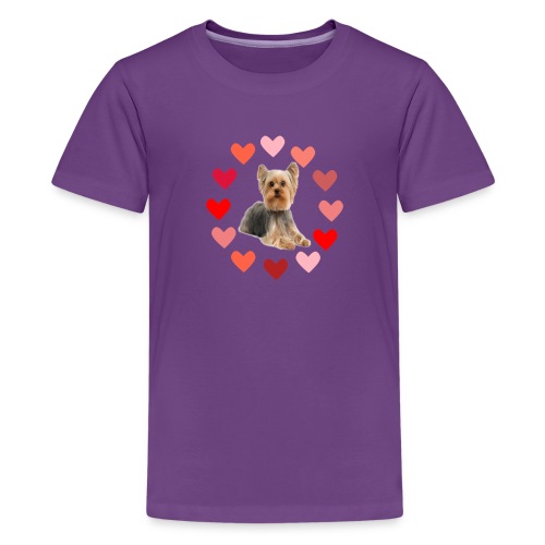 Yorkie in Hearts - Kids' Premium T-Shirt