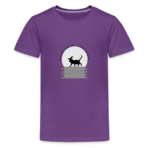 Witch's Cat In A Witch's Hat - Kids' Premium T-Shirt
