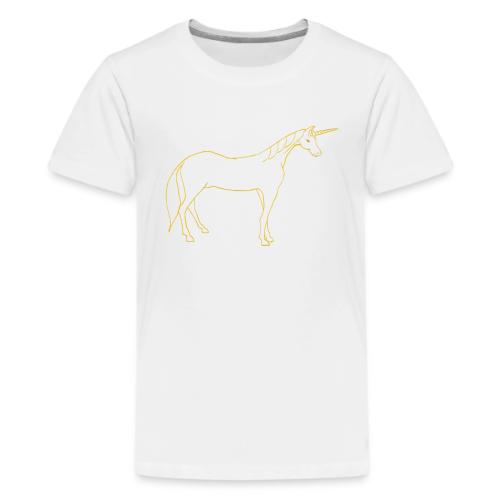 unicorn gold outline - Kids' Premium T-Shirt