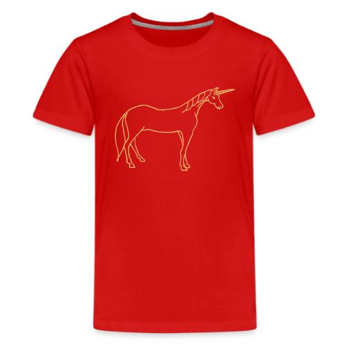 unicorn gold outline - Kids' Premium T-Shirt