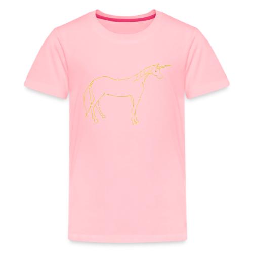 unicorn gold outline - Kids' Premium T-Shirt