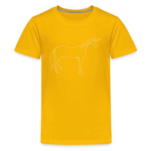 unicorn gold outline - Kids' Premium T-Shirt