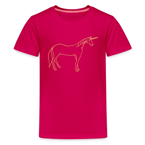 unicorn gold outline - Kids' Premium T-Shirt