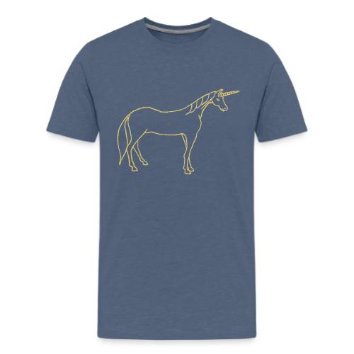 unicorn gold outline - Kids' Premium T-Shirt