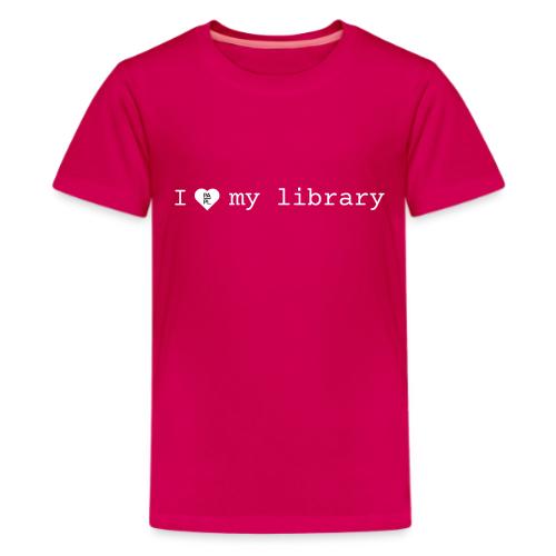 I Love My Library in White - Kids' Premium T-Shirt