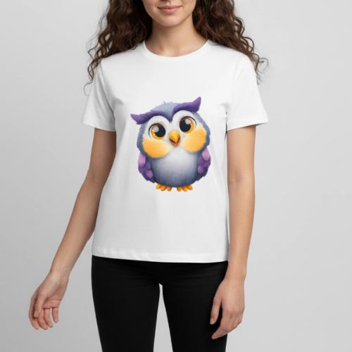 Colorful Cartoon Baby Owl with Big Sparkling Eyes - Kids' Premium T-Shirt