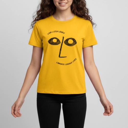 Vintage ALA: Libraries Change Lives Face - Kids' Premium T-Shirt