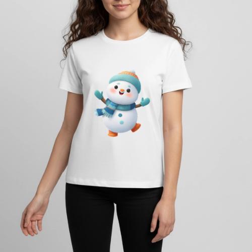 Joyful Cartoon Snowman Arms Up - Kids' Premium T-Shirt