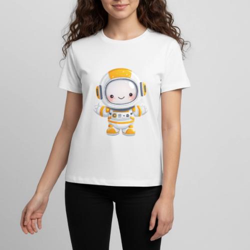 Cute Cartoon Baby Astronaut in White and Yellow - Kids' Premium T-Shirt