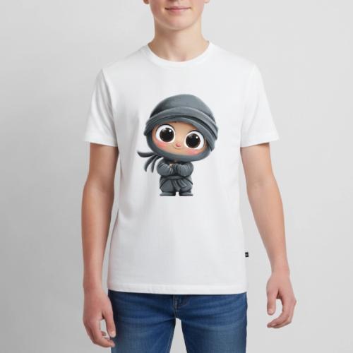Cute Cartoon Baby Ninja Standing with Big Smile - Kids' Premium T-Shirt