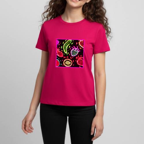 Neon Tropical Fruits Patterns Art - Kids' Premium T-Shirt