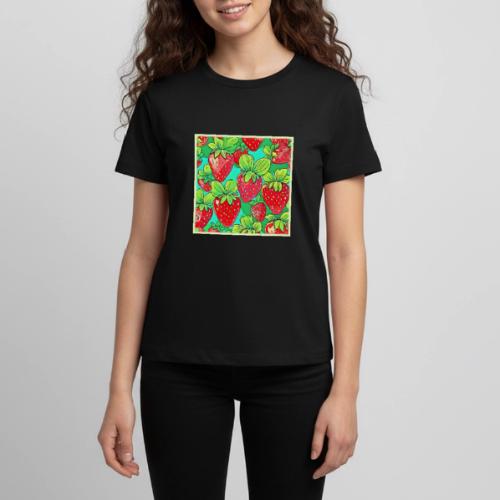 Strawberry Pop Art Pattern - Kids' Premium T-Shirt