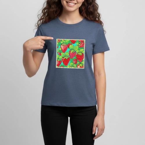 Strawberry Pop Art Pattern - Kids' Premium T-Shirt