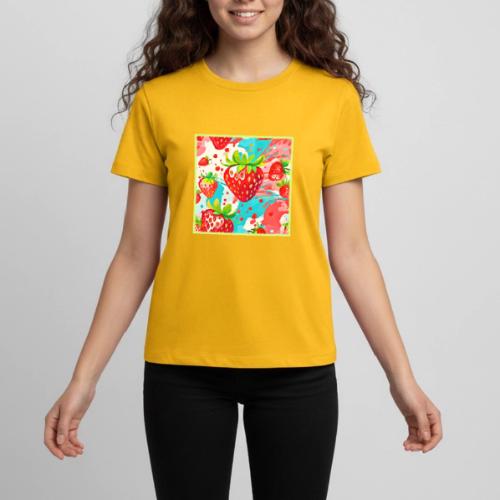 Strawberry Splash Pattern - Kids' Premium T-Shirt