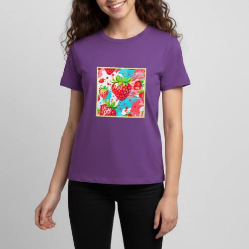 Strawberry Splash Pattern - Kids' Premium T-Shirt