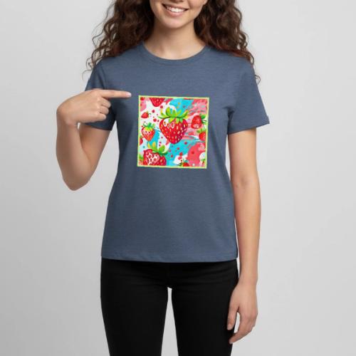 Strawberry Splash Pattern - Kids' Premium T-Shirt