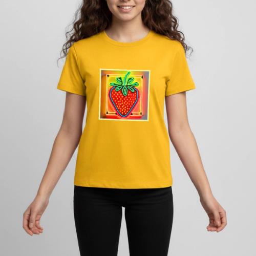 Colorful Strawberry Neon Glow - Kids' Premium T-Shirt